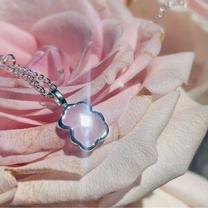 Tous Pink Silver Morganite Heart Stone Pendant or Chain Necklace